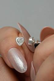 Heliophilia Silver Pendientes de Plata de Ley 925 con Circón
